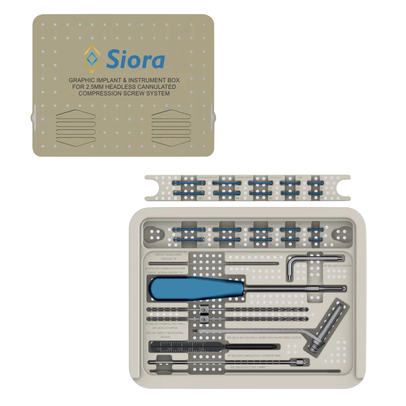 Implant & Instrument Set For 2.5mm Headless Cannulated Compression Screw System