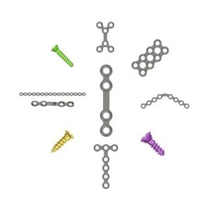 MID 1.0mm Maxillofacial Locking Plates, Screws & CMF Graphic Implant Set