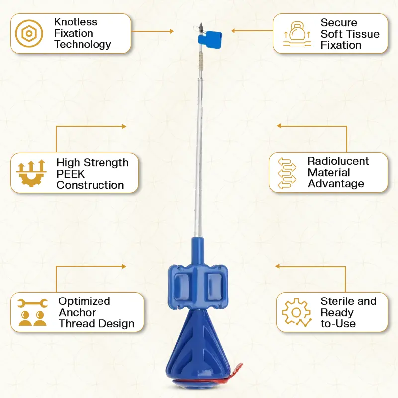 Key Features of PEEK Screw in Suture Anchor Knotless (Sterile)